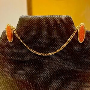 EUC Vintage Genuine Goldstone sweater clasp- superb piece